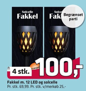 Fleggaard Fakkel m. 12 LED og solcelle tilbud