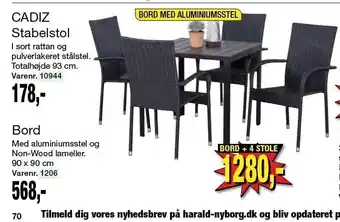 Harald Nyborg Havemøbelsæt med 4 stole tilbud