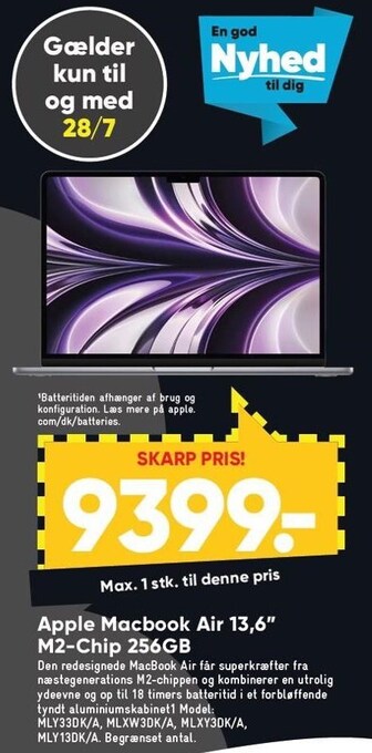 Bilka Apple Macbook Air 13,6" tilbud