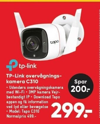 Bilka TP-link overvågningskamera C310 tilbud