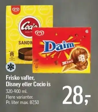 Føtex Vafler, Disney el. Cocio is tilbud