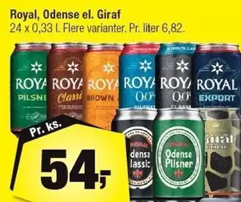 Calle Royal, Odense el. Giraf 24x0,33L tilbud