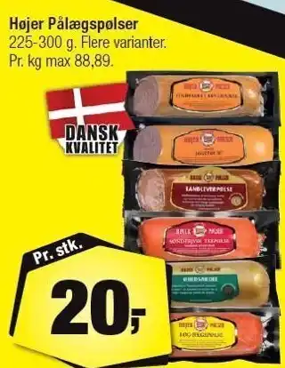 Højer pålægspølser - Flere varianter