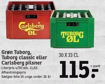 SPAR Tuborg el. Carlsberg øl tilbud
