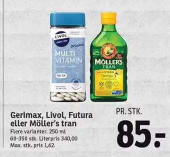 SPAR Gerimax, Livol, Futura el. Möller's tran tilbud