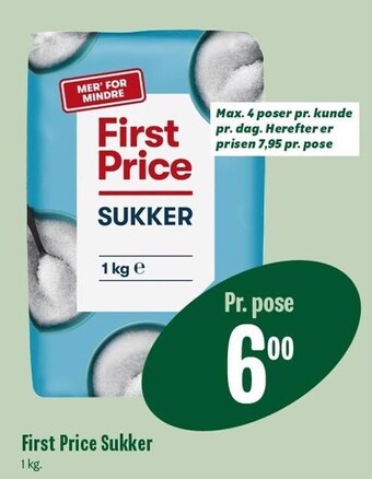 Min Købmand First Price Sukker tilbud