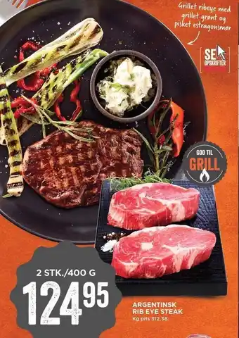 MENY Argentinsk rib eye steak - 2 stk. tilbud