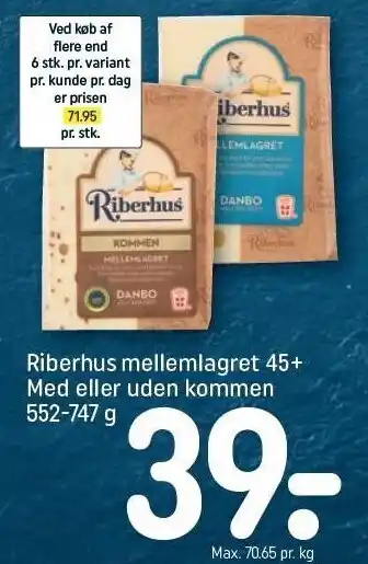 REMA 1000 Riberhus mellemlagret 45+ med el. uden kommen tilbud