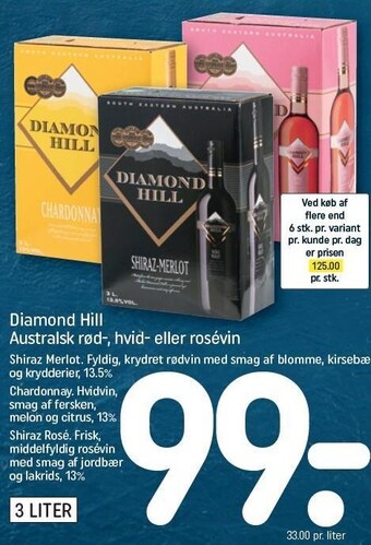 REMA 1000 Diamond Hill Australsk rød, hvid el. rosévin tilbud