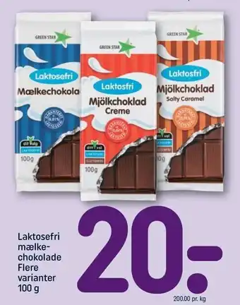REMA 1000 Laktosefri mælkechokolade - Flere varianter tilbud