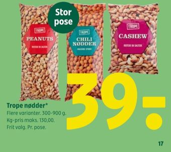 Coop 365 Trope cashewnødder tilbud