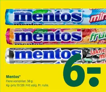 Coop 365 Mentos pastiller mint tilbud