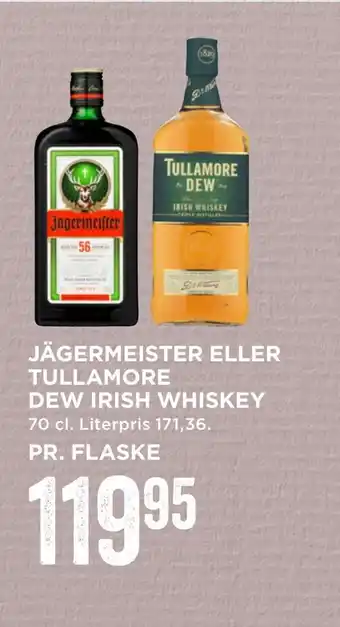 MENY Jägermeister eller tullamore dew irish whiskey tilbud