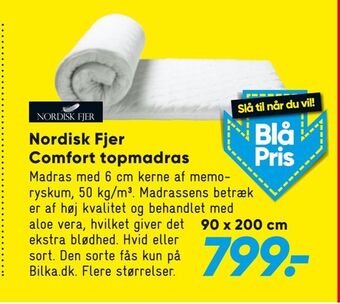 Bilka Nordisk Fjer Comfort topmadras tilbud