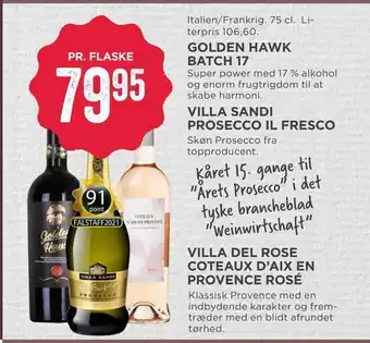 MENY Villa sandi prosecco il fresco tilbud