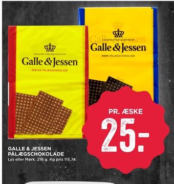 MENY Galle & jessen pålægschokolade tilbud