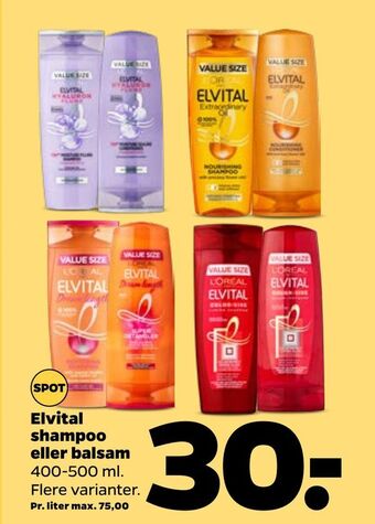 Netto Elvital shampoo eller balsam tilbud