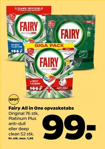 Netto Fairy All in One opvasketabs tilbud
