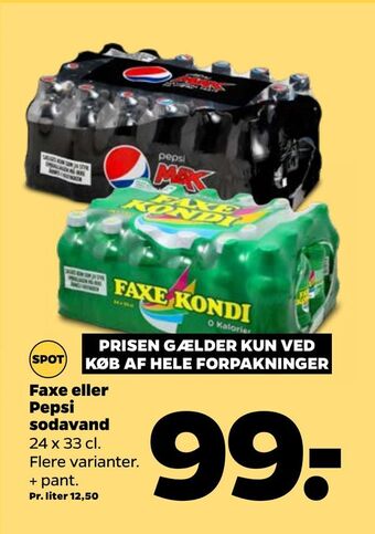 Netto Faxe eller Pepsi sodavand tilbud