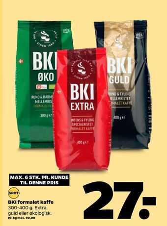 Netto BKI formalet kaffe tilbud