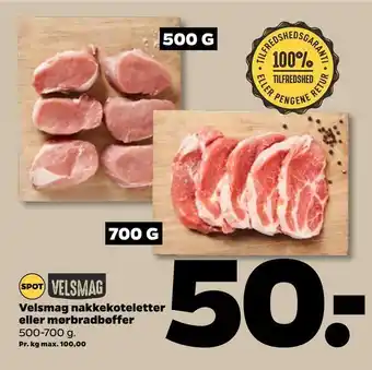 Netto Velsmag nakkekoteletter eller mørbradbøffer tilbud
