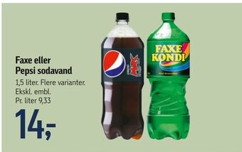 Føtex Faxe eller Pepsi sodavand tilbud