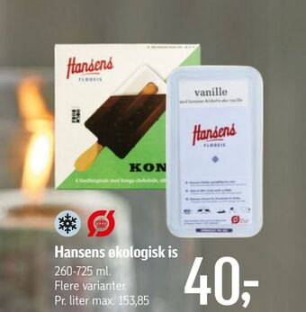 Føtex Hansens økologisk is tilbud