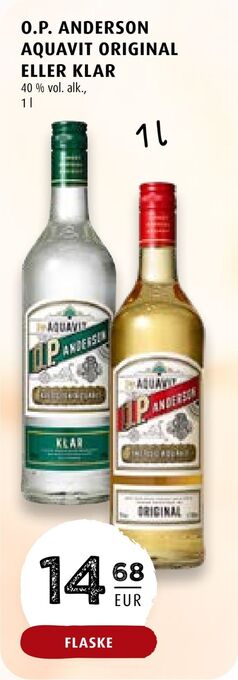 Scandinavian Park O.p. anderson aquavit original eller klar tilbud