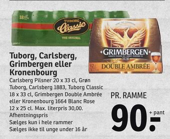 SPAR Tuborg, Carlsberg, Grimbergen eller Kronenbourg tilbud