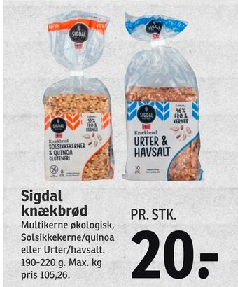 SPAR Sigdal knækbrød tilbud
