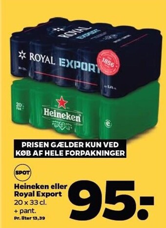 Netto Heineken el. Royal Export tilbud