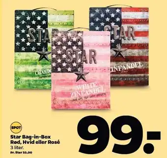 Netto Star Bag-in-Box Rød, hvid. el rose tilbud