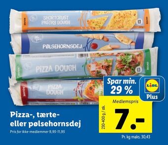 Lidl Pizza-, tærte eller pølsehornsdej tilbud