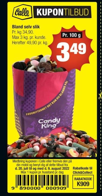 Calle Candy king bland selv slik tilbud
