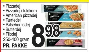 ABC Lavpris Pizzadej • Pizzadej i fuldkorn • American pizzadej • Tærtedej • Pølsehornsdej • Butterdej • Filodej tilbud