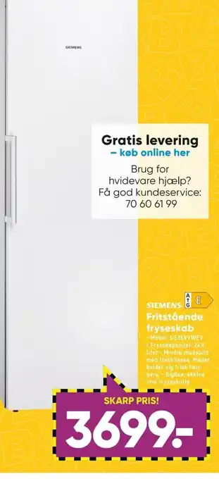 Bilka Fritstånde Fryseskab tilbud