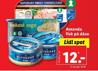 Lidl Amanda fisk på dåse tilbud