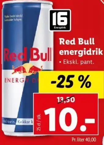Lidl Red Bull energidrik tilbud