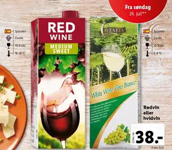 Lidl Rødvin eller Hvidvin tilbud