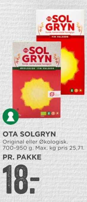 MENY Ota sol gryn havregryn tilbud