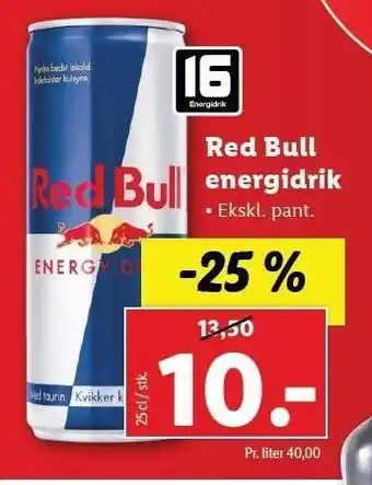 Lidl Redbull energidrik tilbud