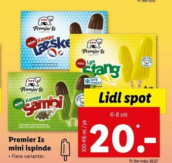 Let-Køb Premier Is mini ispinde tilbud