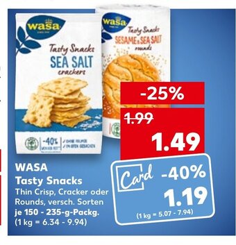 Kaufland Wasa Tasty Snacks tilbud