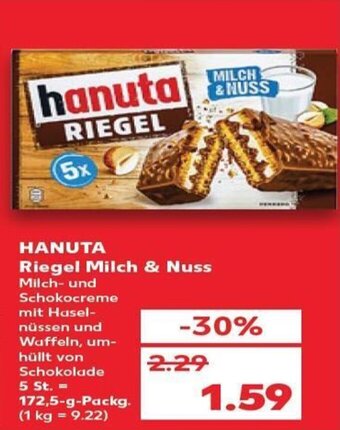 Kaufland Hanuta riegel milch ^ nuss tilbud