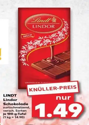 Kaufland Lindor Schokolade tilbud