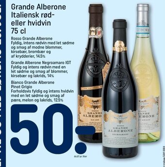 REMA 1000 Grande Alberone Italiensk rød- eller hvidvin 75 cl tilbud