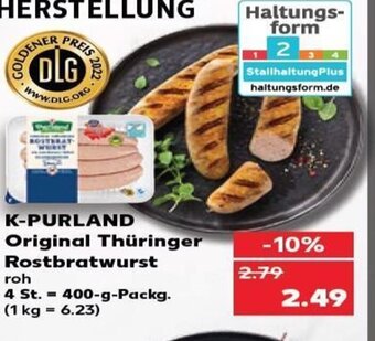 Kaufland K-Purland original thüringer rostbratwurst tilbud