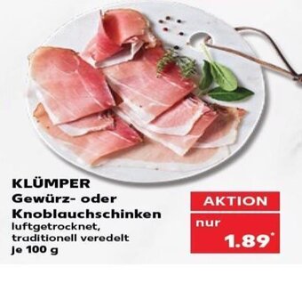 Kaufland Klümper gewürz- oder knoblauchschinken tilbud