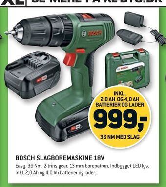 XL-BYG Bosch slagboremaskine 18v tilbud