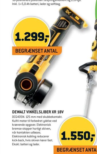 XL-BYG Dewalt vinkelsliber xr 18v tilbud